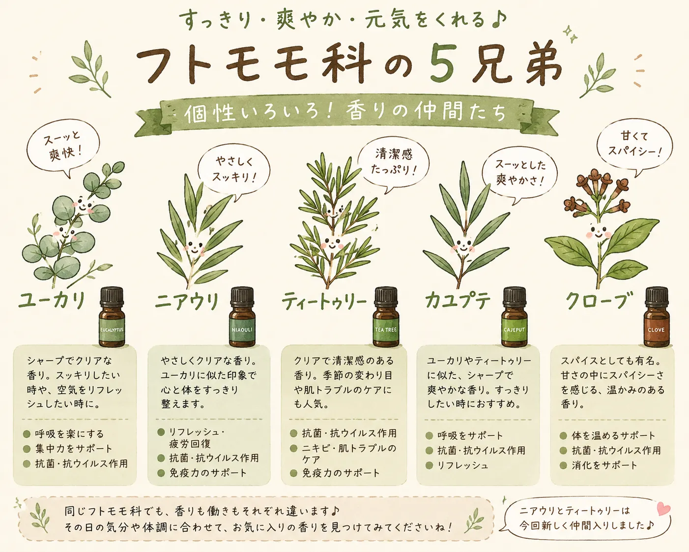 実は多い！？フトモモ科のアロマ♪